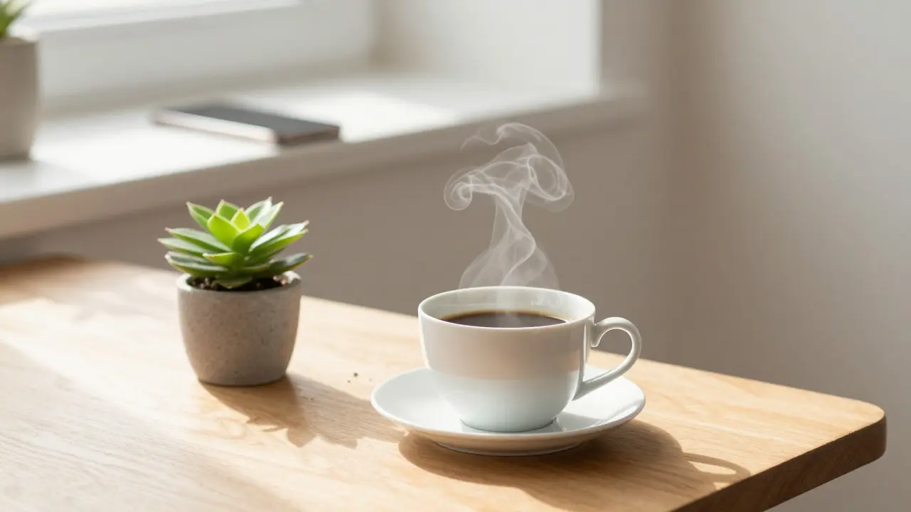 Ein ruhiger Morgen mit Kaffee und einem bewusst weggelegten Smartphone.