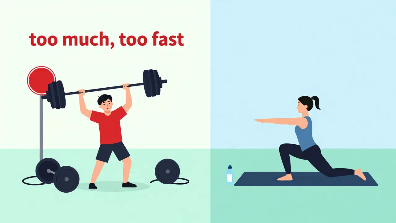 Vektorgrafik: Chaotisches vs. strukturiertes Training für Anfänger
