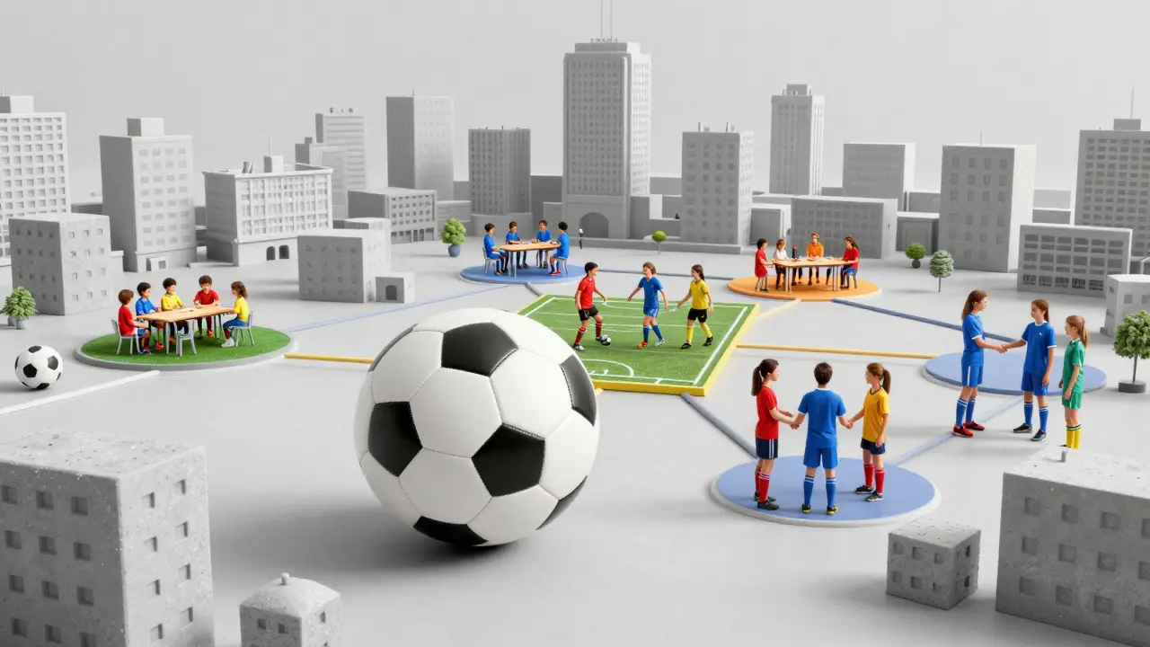 Soccer ball transforming city into connected communities